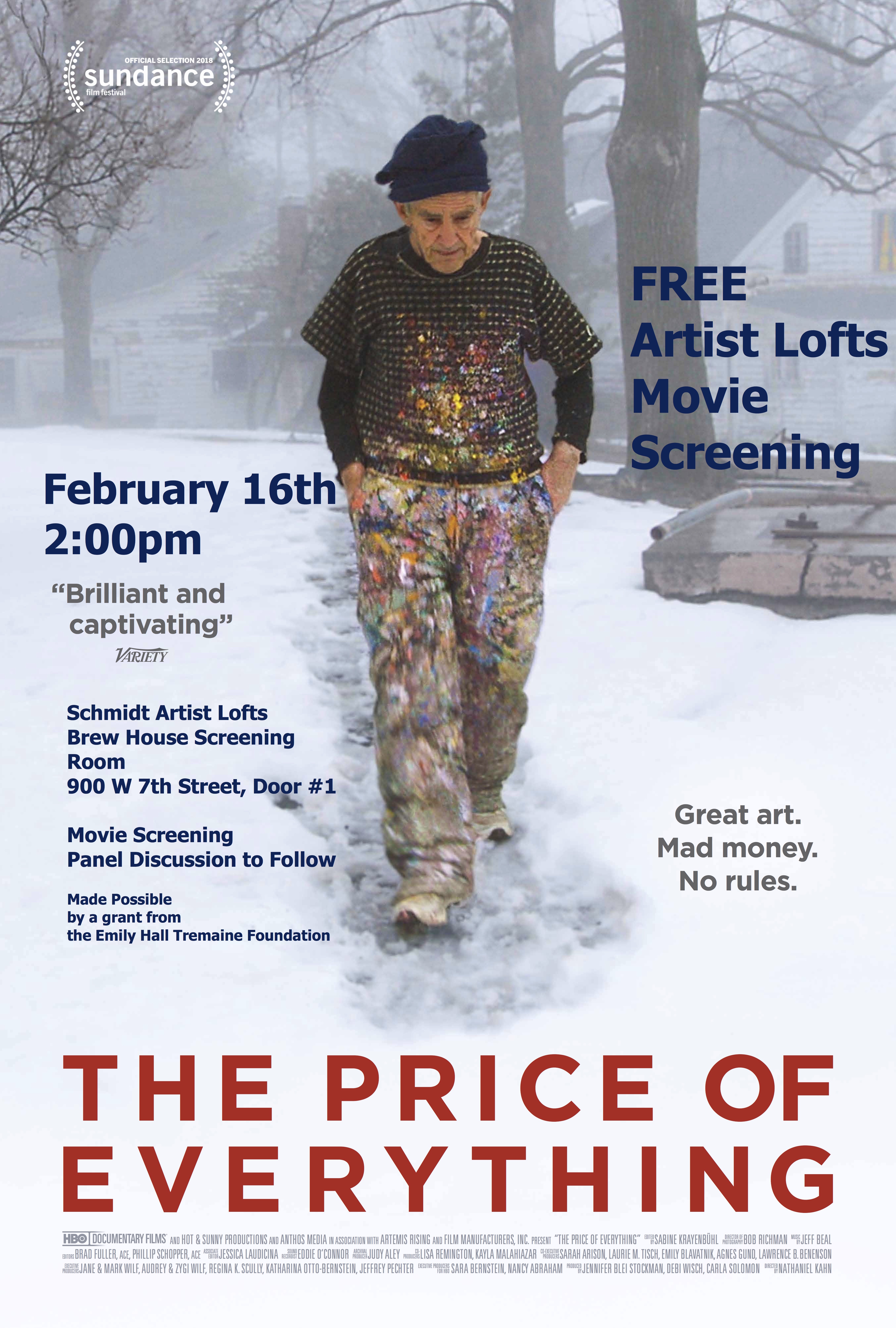 Free Screen of the Sundance HBO Film “The Price of EveryThing Feb. 16, 2020